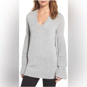 Chelsea28 Heather Gray V-Neck Sweater